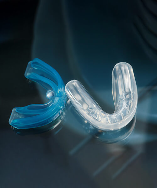 Close up shot of dental mouthguards